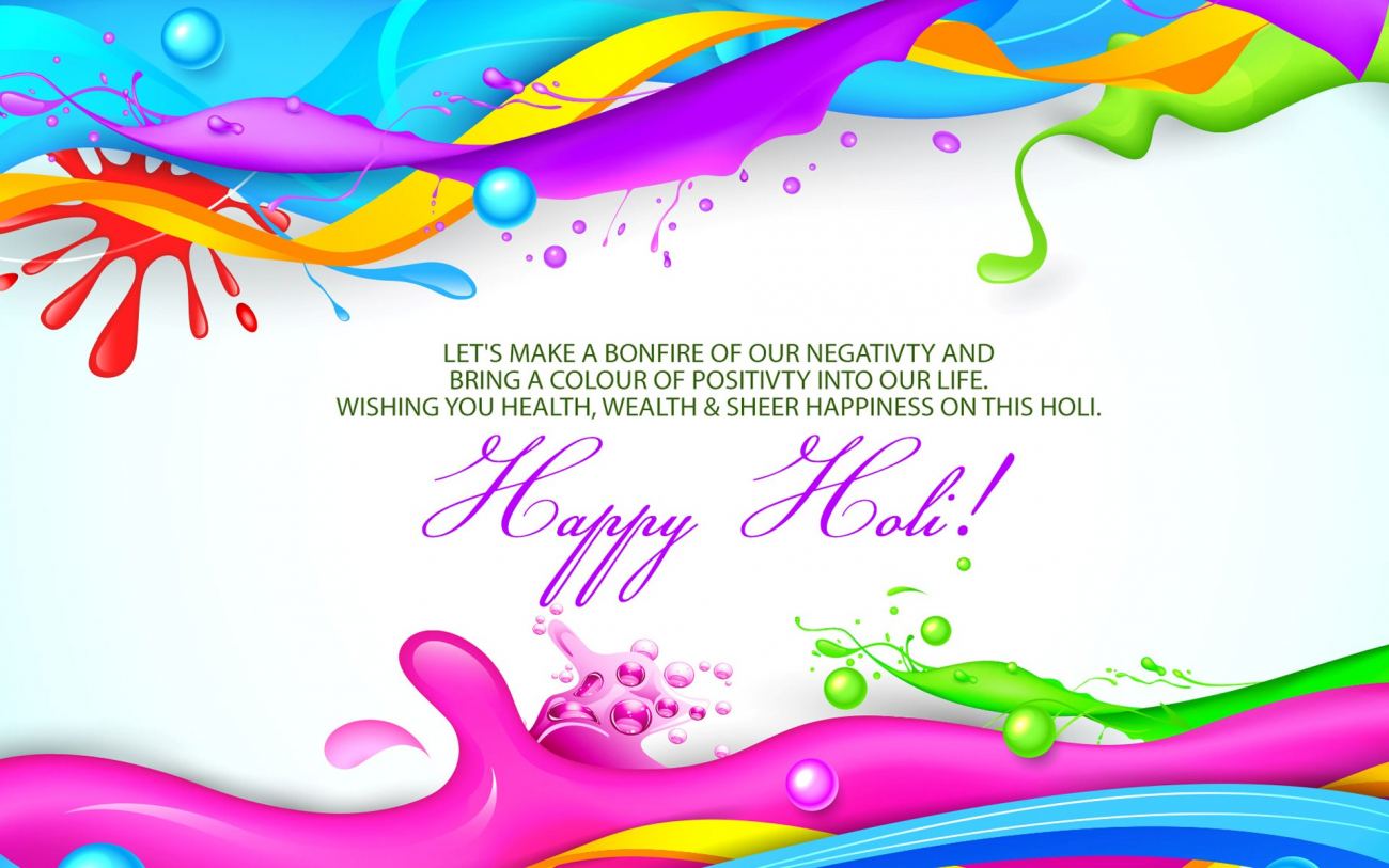 Colorful Happy Holi Grerting Wallpaper