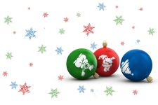 Green Red and Blue Christmas Balls HD Wallpapers Free Download