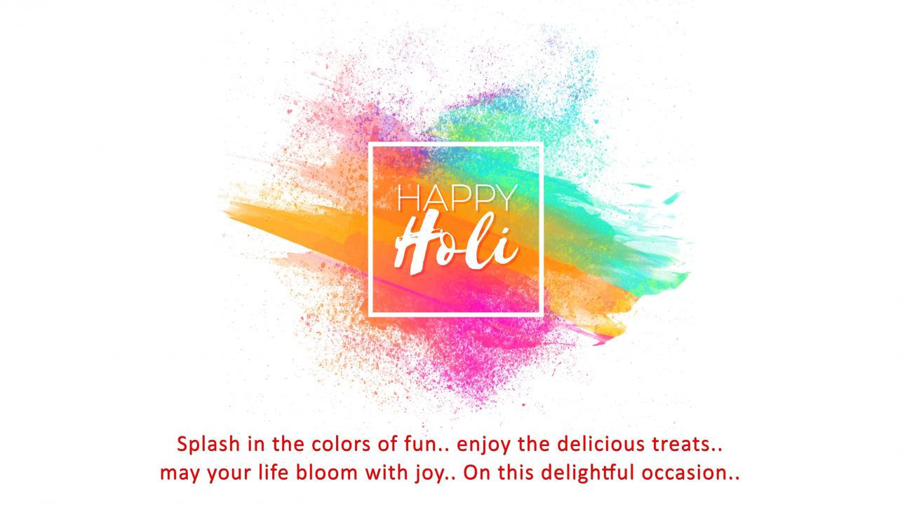 Happy Holi Greeting Message HD Wallpaper