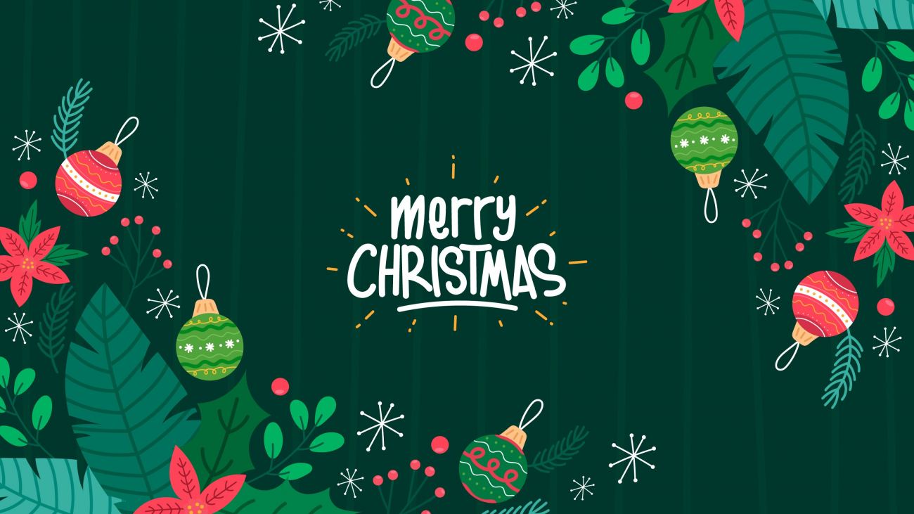 Merry Christmas 2019 Green Wallpaper