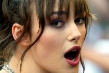 Actress Keira Knightley Open Lips Wallpaper