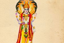 God Vishnu Four Hand Wallpaper