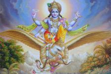 Lord Vishnu Sitting On Garuda Wallpaper