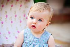 Cute Baby Girl With Beautiful Blue Eye Wallpaper