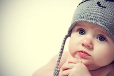Cute Baby With Winter Cap Pic