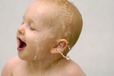 Cute White Baby Bathing HD Wallpaper
