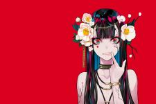 Anime Girls Flower in Hair Wallpaper