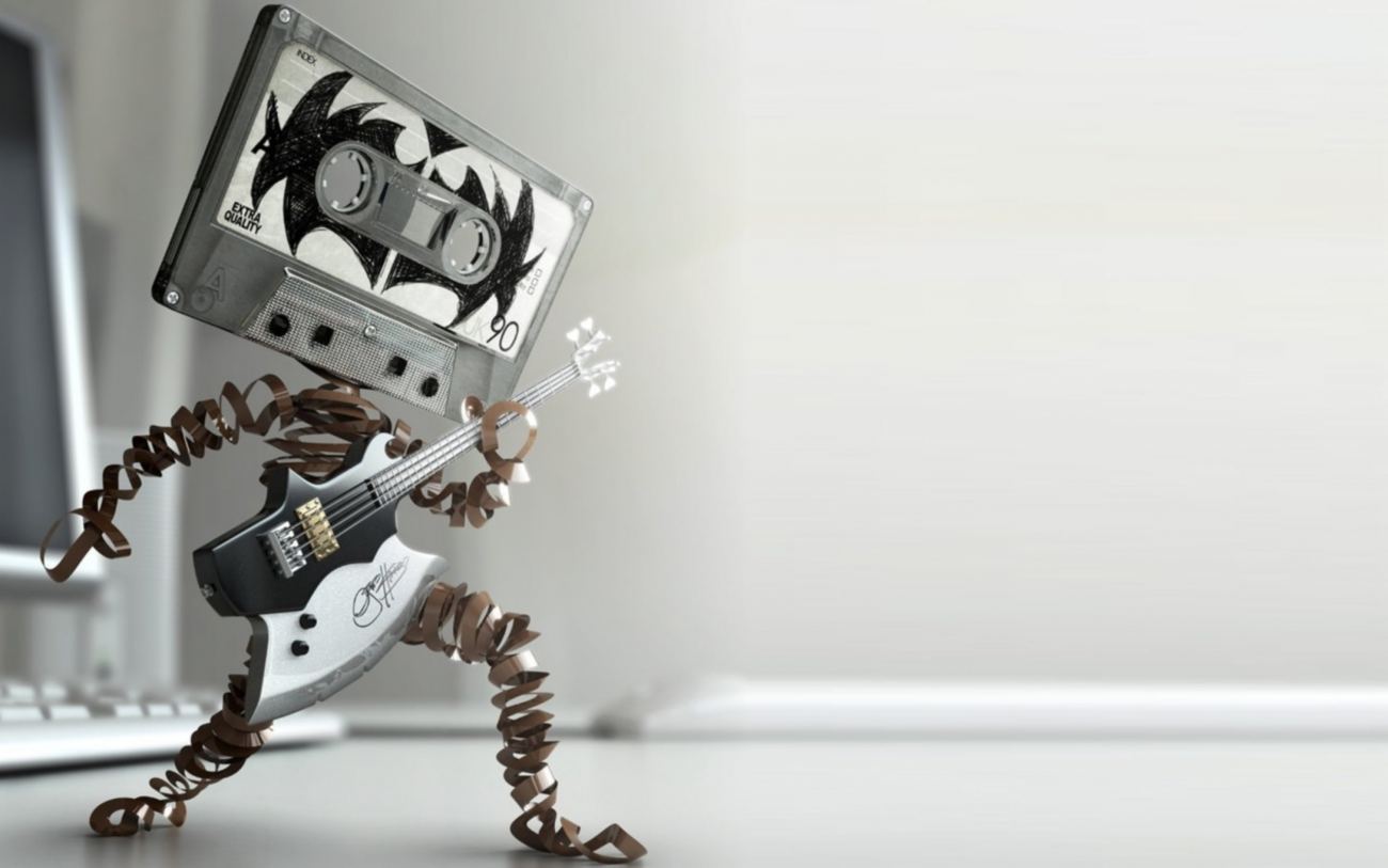 Funny Cassette Guitarist Wallpaper