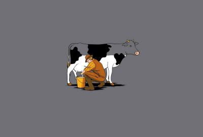 Running Out of Milk Funny Wallpaper