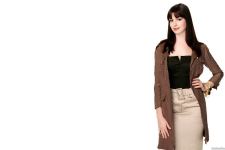 HD Wallpaper Brown Coat Anne Hathaway