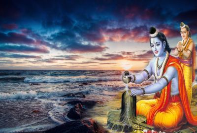 Lord Rama Worship Of Lord Shiva Wallpaper
