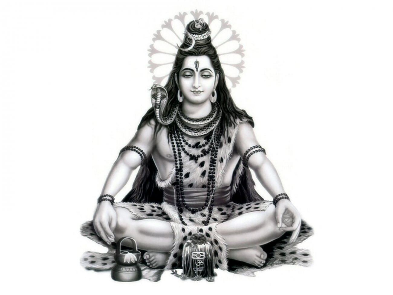 Lord Shiva Sitting Black And White Wallpaper