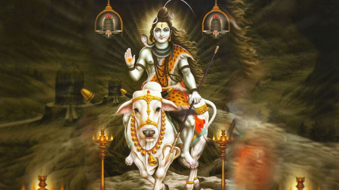 Lord Shiva Sitting On Nandi Wallpaper