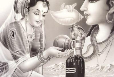 Shiva Lingam Puja Wallpaper