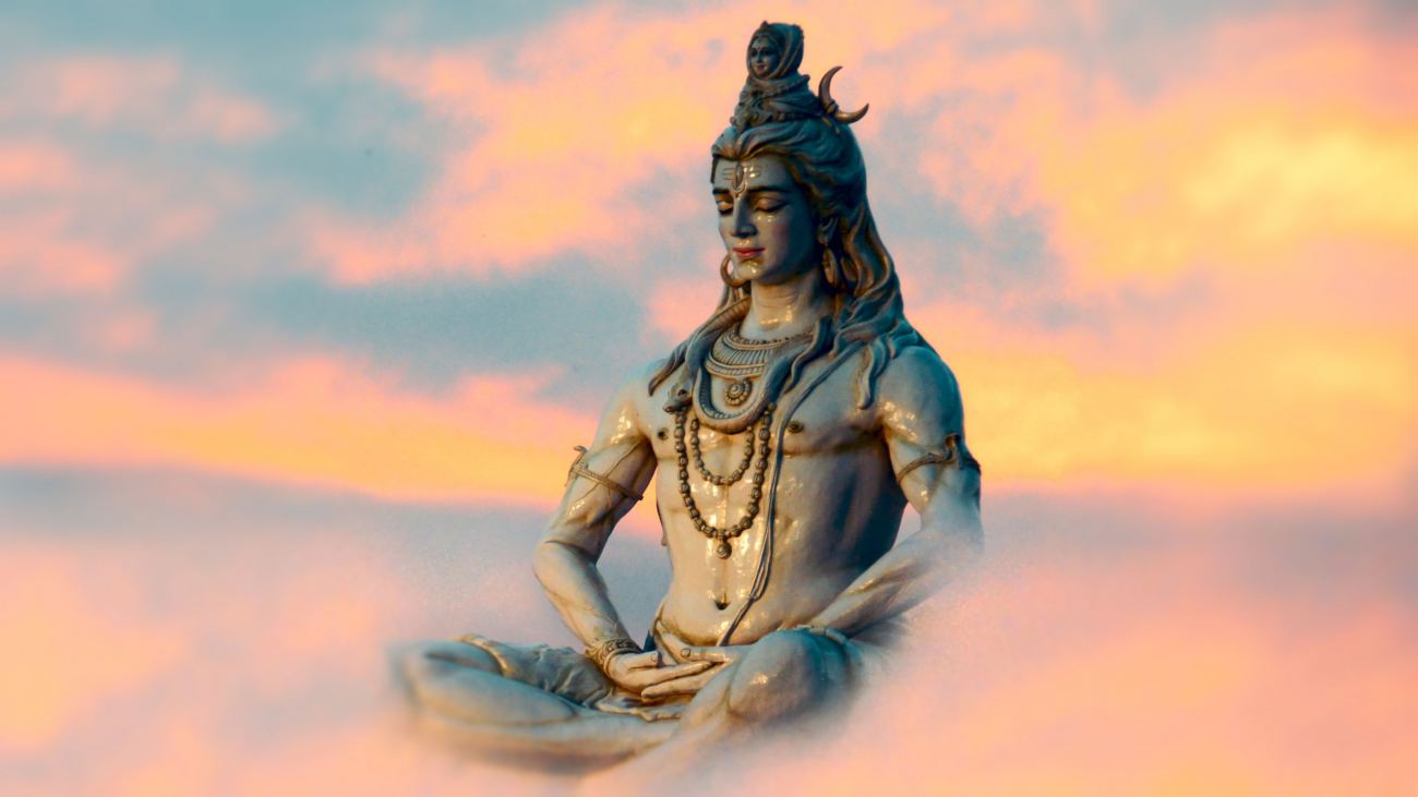 Shiva Yog Statue 4K Wallpaper