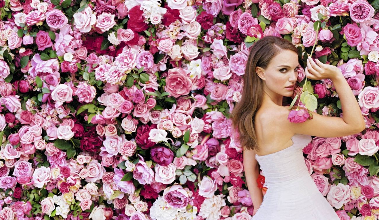 White off Shoulder Dress Natalie Portman Wallpaper