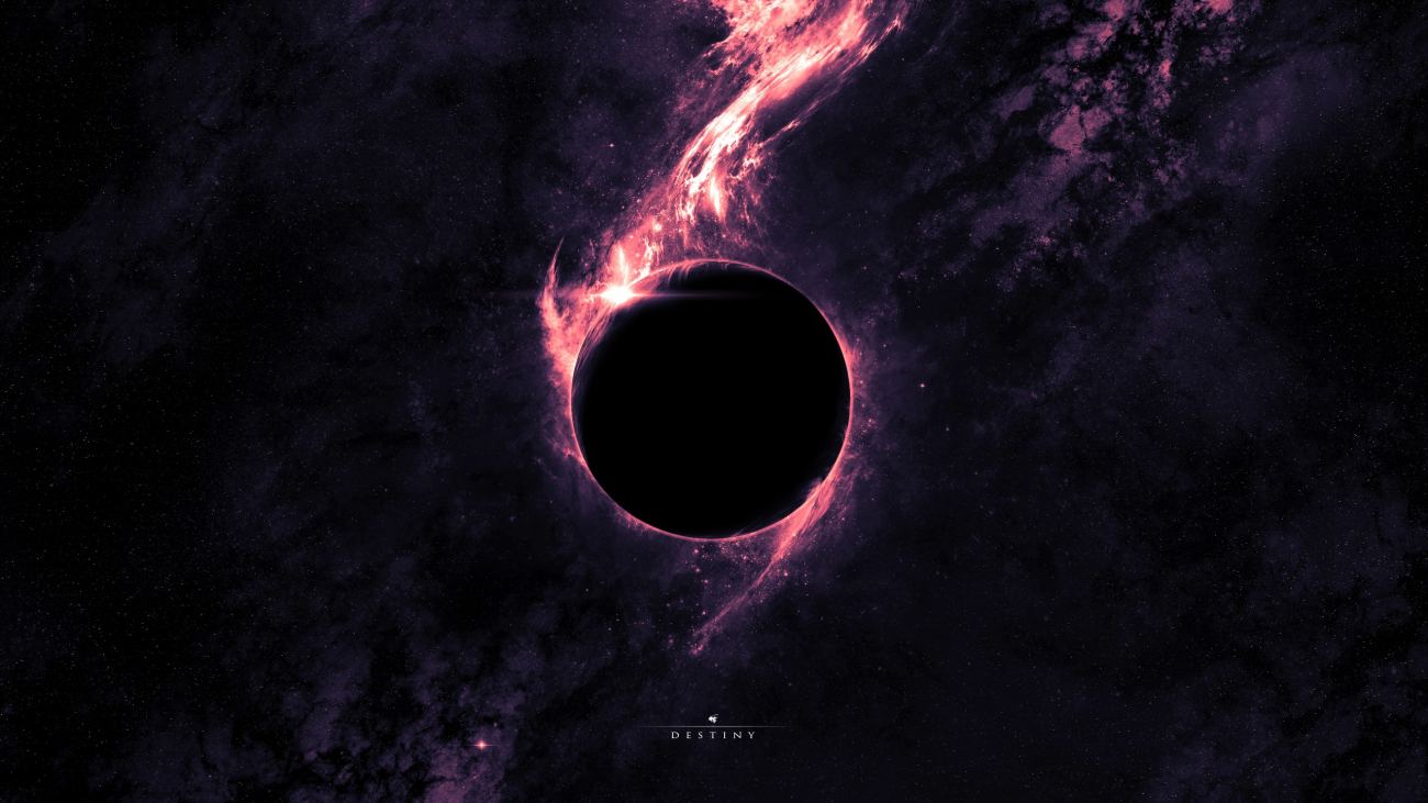 Galaxy Black Hole Planet Widescreen Wallpaper