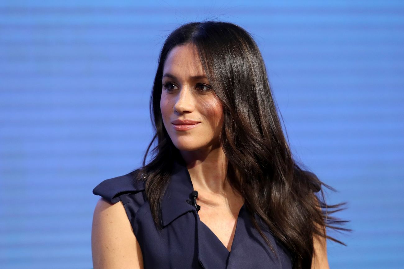 Meghan Markle in Blue Dress 5K Wallpapers