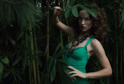 Actress Olivia Wilde in Green Wallpaper