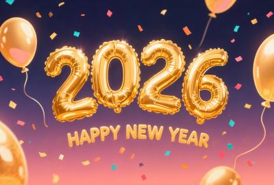 Happy New Year 2026 Golden Color