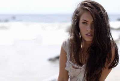 Hot Hair of Megan Fox at Beach