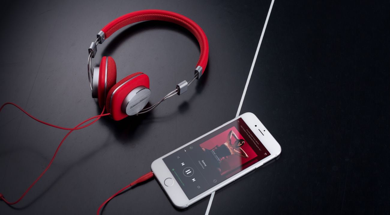 Red Bowers and Wilkins Headphones