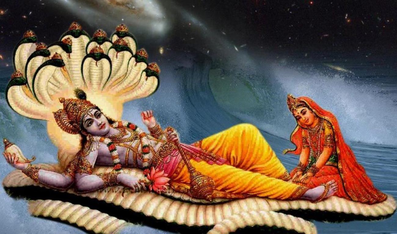 Lord Vishnu in Ksheer Sagar