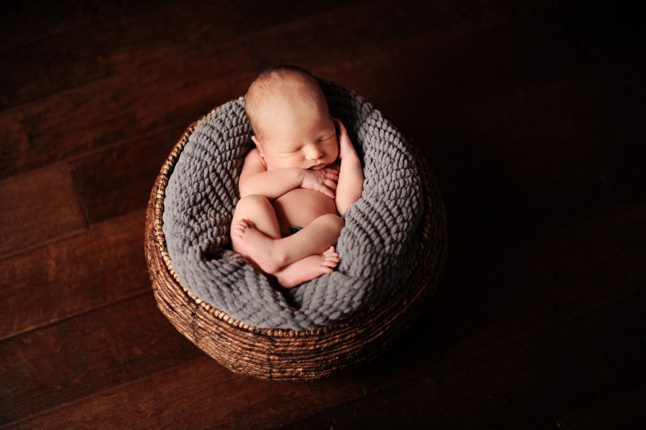 Baby Sleeping in Basket