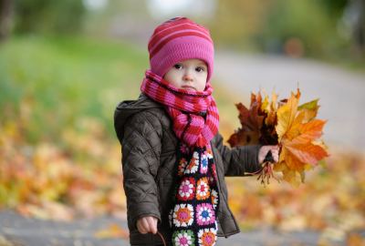 Cute Baby in Autumn