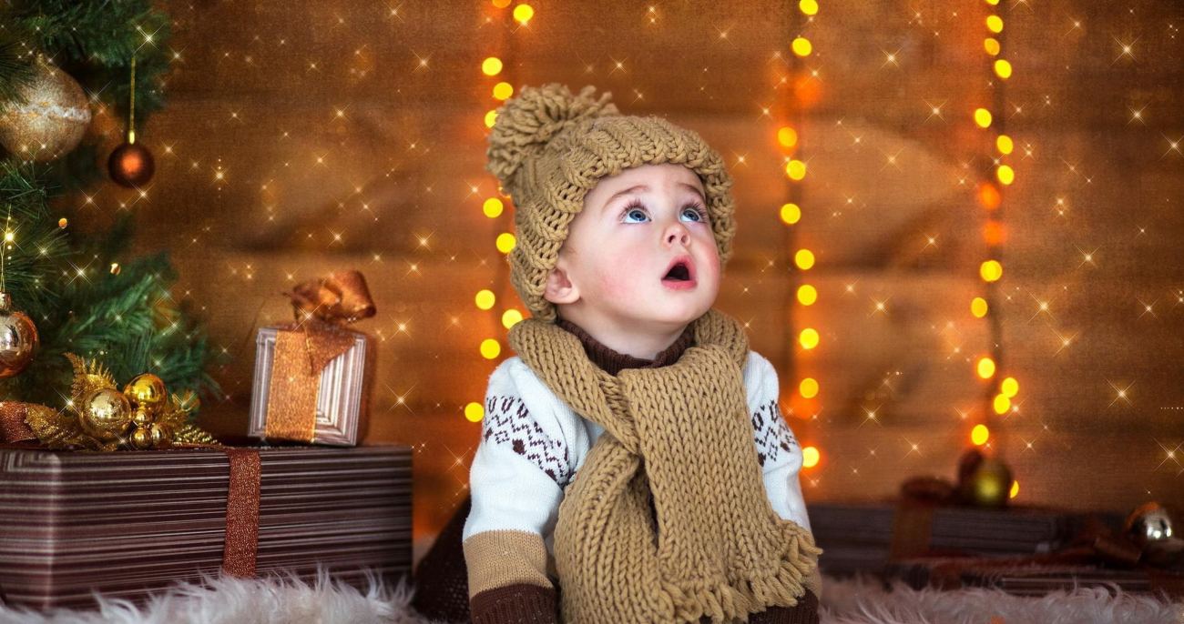 Cute Baby in Winter Wear 4K Wallpaper