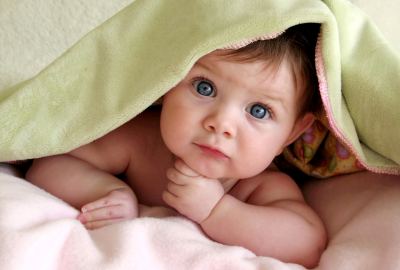 Cute Baby on Bed