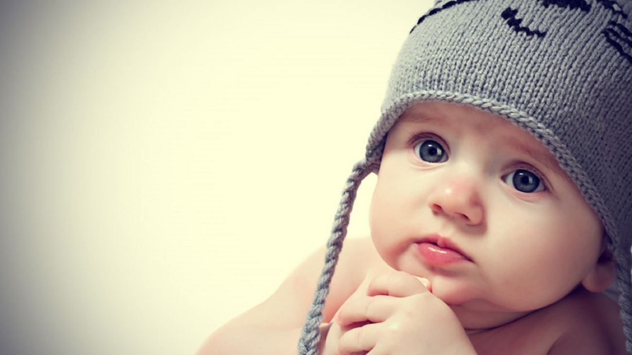 Cute Baby With Winter Cap Pic