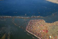 Pilgrims Taking Dip in the Holy Water of River Ganga