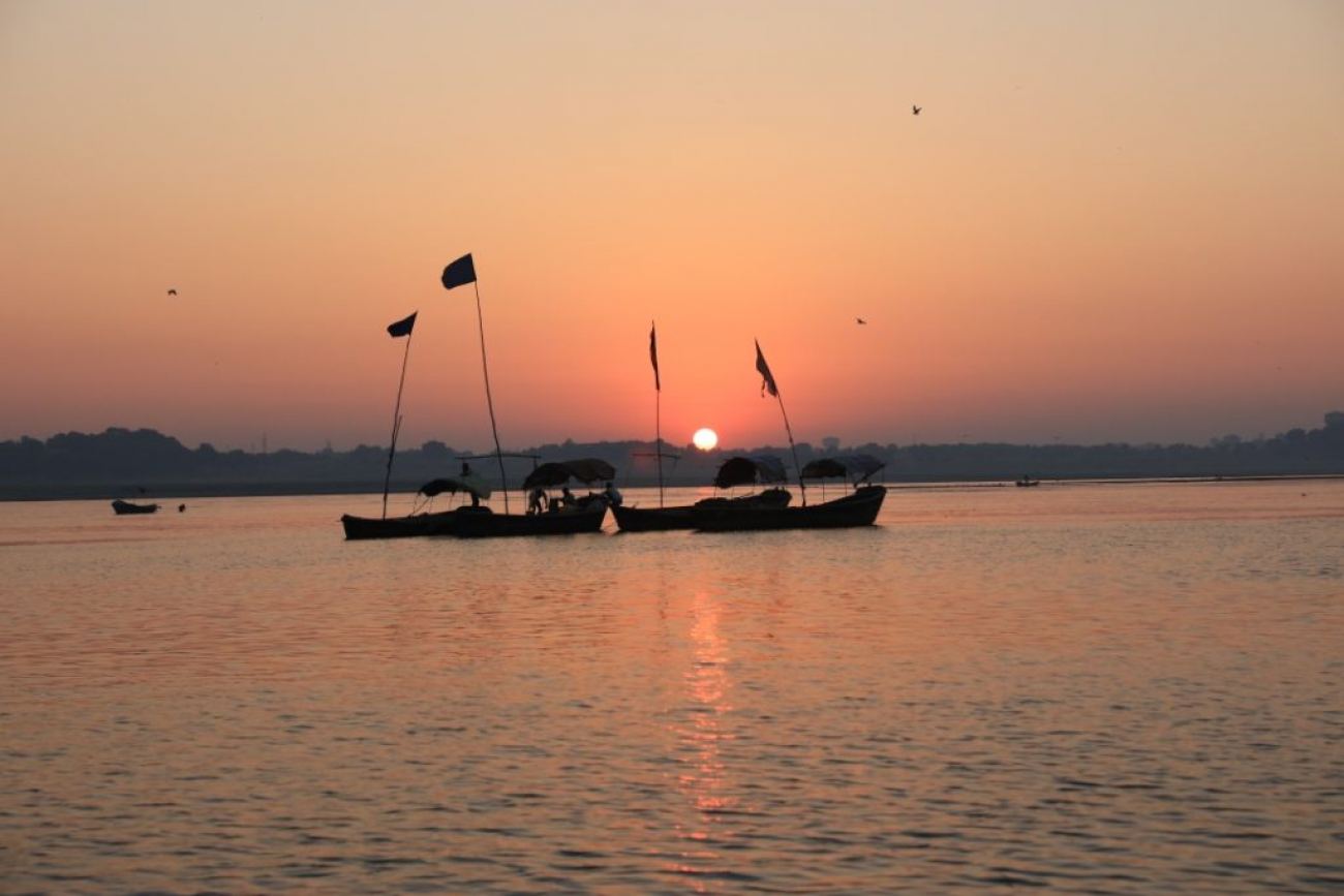 Sunset at River Ganga Kumbh Mela