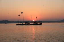 Sunset at River Ganga Kumbh Mela