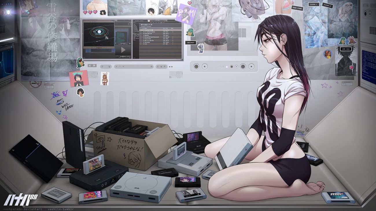 Black Haired Female Anime Character Wallpaper