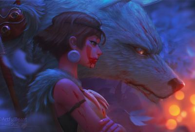 Princess Mononoke Wolf Anime Girls Wallpaper